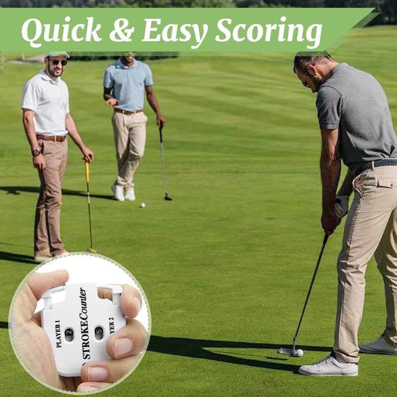 Aihoom 2PCS Golf Stroke Counter, Clicker Counter with Keychain, Portable