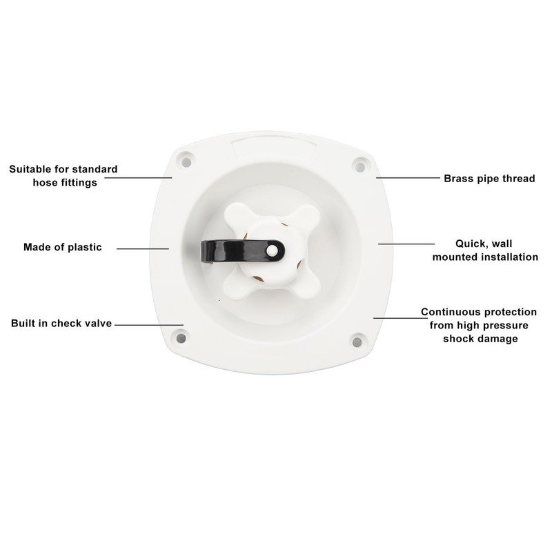 RV White City Water Fill Inlet, Wall Mount Pressure Regulator