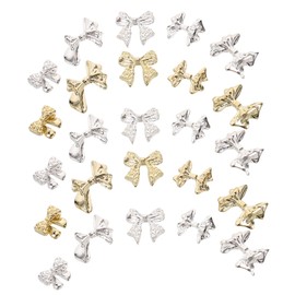 SAFIGLE 100pcs Metal Bow Nail Art Charms Flatback Rhinestone Embellishments for DIY Nail Design Elegant Bowknot Decoration for Women and Unique Manicure Accessories