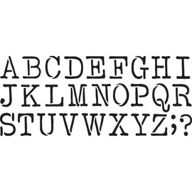 Delta Creative 2-Inch Letters Stencil, 8-1/4 by 18-Inch, Typewriter
