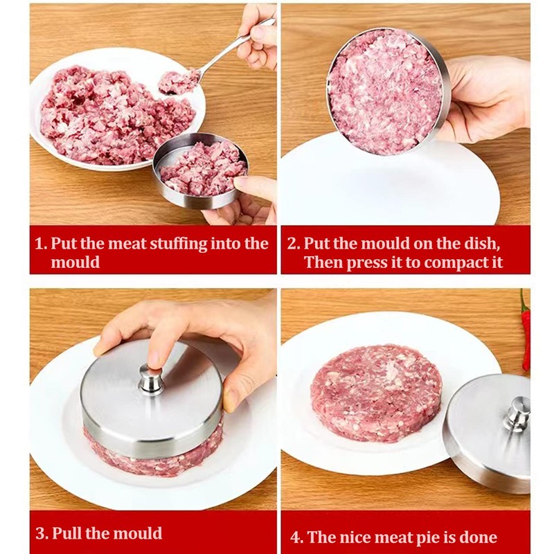 Adjustable Burger Press,Stainless Steel Hamburger Press Patty Maker,Solid Burger Maker