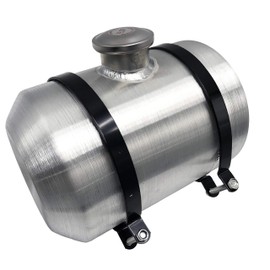 JSD 2.5 Gallons 12"x8" Aluminum Spun Round Fuel Cell Tank Gas Tank Center Fill 1/4" NPT For Go Cart