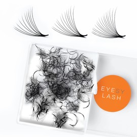 Eyesy Lash 500 Promade Fans - 12D 0.03 Size 15mm Curl C - Mega Volume Premade Lash Fans for Eyelash Extensions Middle Stem Handmade Loose Pre Made Eyelash Fluffy Soft Pointy Base
