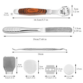 Callus Shaver, Foot Shaver Callus Remover for Feet Hand Care with Foot File, 10pcs Blades, Foot File Head and Dead Skin Storage Cover (15Pcs in Total)