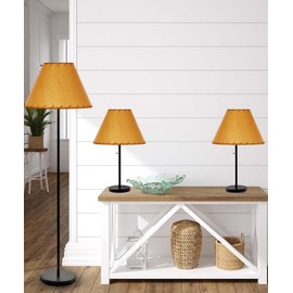 Catalina Lodge Cabin 3-Piece Floor and Table Lamp Combo Set, Rustic Bronze Metal Finish