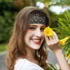 4 Pcs Lace Headbands for Women, Wide Floral Pearl Elastic