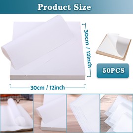 No Wax Meat Sublimation Paper - 12x12 inch White Precut Disposable Butcher Paper for Smoking Meat & BBQ - 50pcs