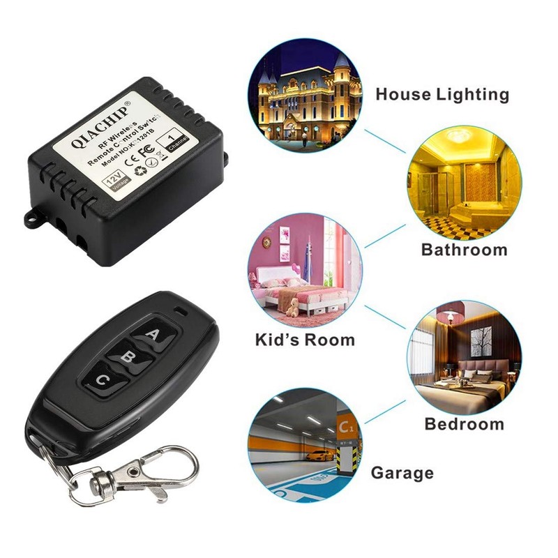 QIACHIP DC 12 V Wireless Remote Control Switch RF Relay