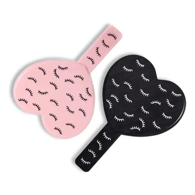2 Espejos D Maquillaje De Mano Extensión D Pestaña Con