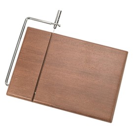 Cheese Slicer with Replacable Stainless Steel Wire, Wood Cheese Cutter, for Cheese, Butter, Soft Food (Sapelli)