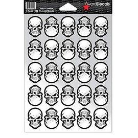 Award Decals Die Cut Skull and Crossbones (White on Black) Sticker Set (100 Decals) The Original Award Decals Premium 20mil Thick 1" Helmet Decals Made in The USA Since 1976
