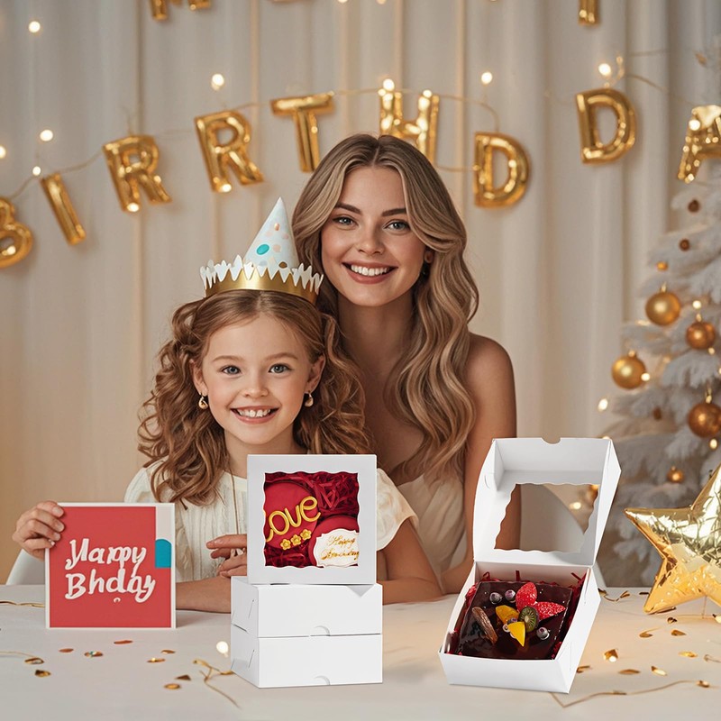 SLShePack 20 Pack Bakery Boxes 5x5x2 Inches Chocolate Covered Strawberries