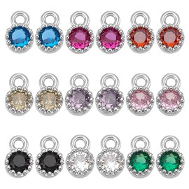 PH PandaHall 18 Pieces Cubic Zirconia Pendant 18K Gold Plated Rhinestone Pendant Crystal Pendant Shiny Diamond Pendant, Rhinestone