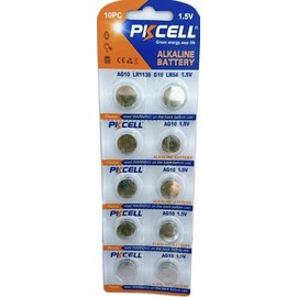PKCELL 10 PKCELL LR1130 AG10 189 L1131 389 V10GA 1.5 V Alkaline Button Cell Battery