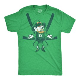 Mens Leprechaun Baby Harness T Shirt Funny Sarcastic Saint Patricks Day Child Carrier Novelty Tee for Guys Funny T Shirts Saint Patrick's Day Apparel for Green - L