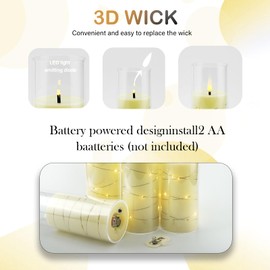 kakoya Flameless LED Candles with Timer 9 Pc Flickering Flameless Candles for Romantic Ambiance and Home Decoration Stable Acrylic Shell,with Embedded Star String，Battery Operated Candles（Ivory）