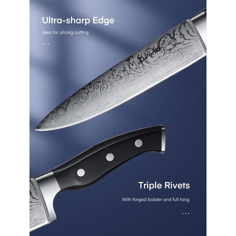 Knife Set, D.Perlla 14 Pieces Kitchen Knife Set with Built-in
