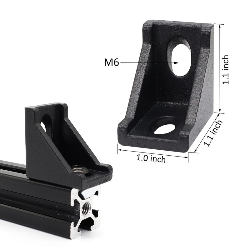 BLCCLOY 20 Sets 10 Series Extrusion Black Brackets 1" x