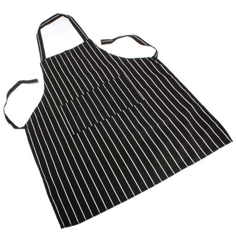 Black Apron - Unisex Adjustable Bib Apron Washable Pocket, Cooking