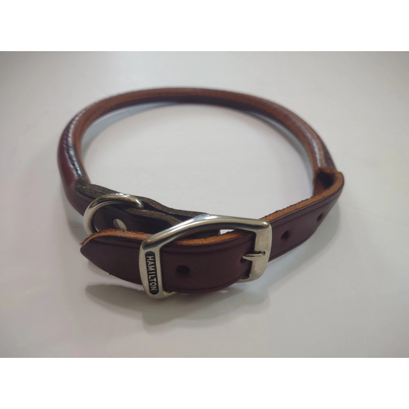 Hamilton Rolled Leather Dog Collar 1" x 26" - Large