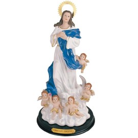 ICE ARMOR 12" H Immaculate Conception Virgin Mary with Angels Holy Figurine Religious Decoration Office Desk/Home/Living Room/Table Decor, Perfect House Warming Gifts for New Home