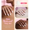 Morily White Press on Nails Short, Square Shaped Gloosy Fake