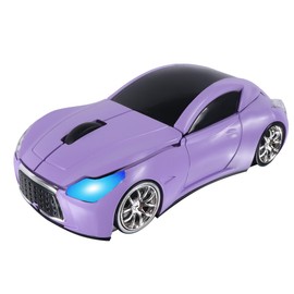 Wireless Car Mouse for Computer Portable Cool Sports Car Shape Cordless Computer Mice with USB Receiver 3 Buttons 1600DPI Optical Lightweight Wireless Mouse for Laptop PC Desktop Travel Gift (Purple)