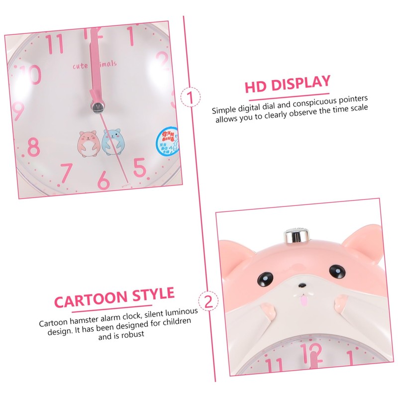 ABOOFAN Cartoon Hamster Alarm Clock Light Digital Clock for Boys