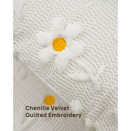 Carttiya Cushion Cover 40 x 40 cm, Embroidered Floral Pattern Cushion Covers Made of Soft Fabric, Stylish Decorative Cushion for Sofa, Bed, Elegant Decorative Cushion as Decorative Living Room Sofa