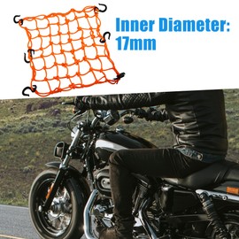 A ABSOPRO 49 Holes Motorcycle Luggage Cargo Net Mesh 40x40cm Orange