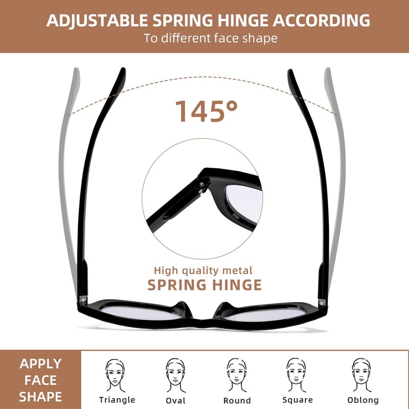 LADEESSE Readers for Women Oprah Style 3 Pack Square Reading