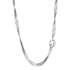 NKlaus Double Curb Chain Twisted 925 Silver 2.5 mm Wide Necklace Silver Chain, Sterling Silver