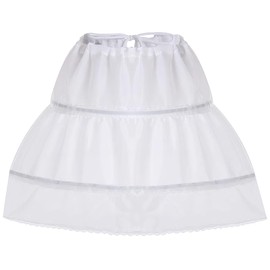 Papoopy Girls Petticoat Underskirt with 3 Hoops Full Slip Crinoline Skirk (2-3 Years)