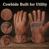 Retro Cowhide Leather Work Gloves – Reinforced Durable Utility Gloves