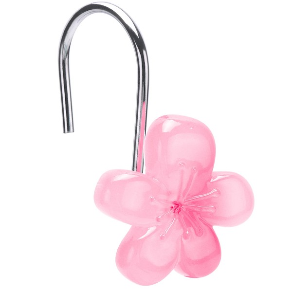 SIMPLE CLEVER HOMES 365 Cute Flower Shower Curtain Hooks, Glow