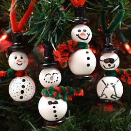 READY 2 LEARN Christmas Crafts | Create Your Own Bead Snowmen | Set of 4 | DIY Ornaments for Kids | Christmas Tree Decoration | All Materials Included
