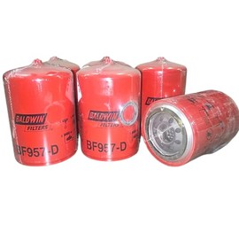 Baldwin BF957-D Spin-on Fuel Filter with Drain, Heavy Duty 5 Micron, Replaces WIX 33405, Fram P1103A, Fleetguard FF105D and 154789 (Pack of 6)