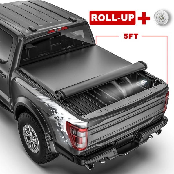 motorsportplus Roll Up 5FT Bed Truck Tonneau Cover Soft For