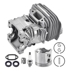 Cylinder Piston Kit Compatible with Stihl MS291 MS291C MS271 MS271C Chainsaw Replace 1141 020 1206, 47mm Big Bore Piston and Cylinder Top End Rebuild Kit (New Version, Round Style Intake)