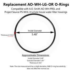 5 Pack O-Ring - Replacement AO-WH-LG-OR for AO Smith AO-WH-PREL,PS-WHL-H (PS-WHL-ORG) Whole House Water Filter Housing