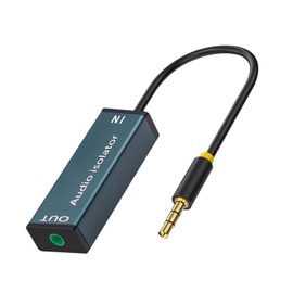 Danfetsoy Ground Loop Isolator 3.5mm, Ground Loop Noise Isolator for Car Audio, Home, PC Stereo System with 3.5mm or RCA Aux Jack