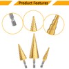 Hocansen 3 Pcs Step Cone Drill Bits Counter Sink Drill