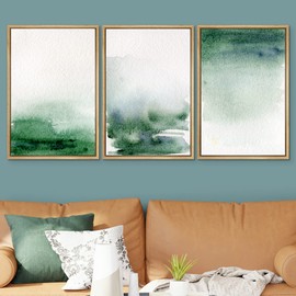 SIGNWIN 3 Piece Framed Canvas Wall Art Nature Scenery Painting Canvas Prints Home Artwork Decoration for Living Room,Bedroom - 24"x36"x3 Natural