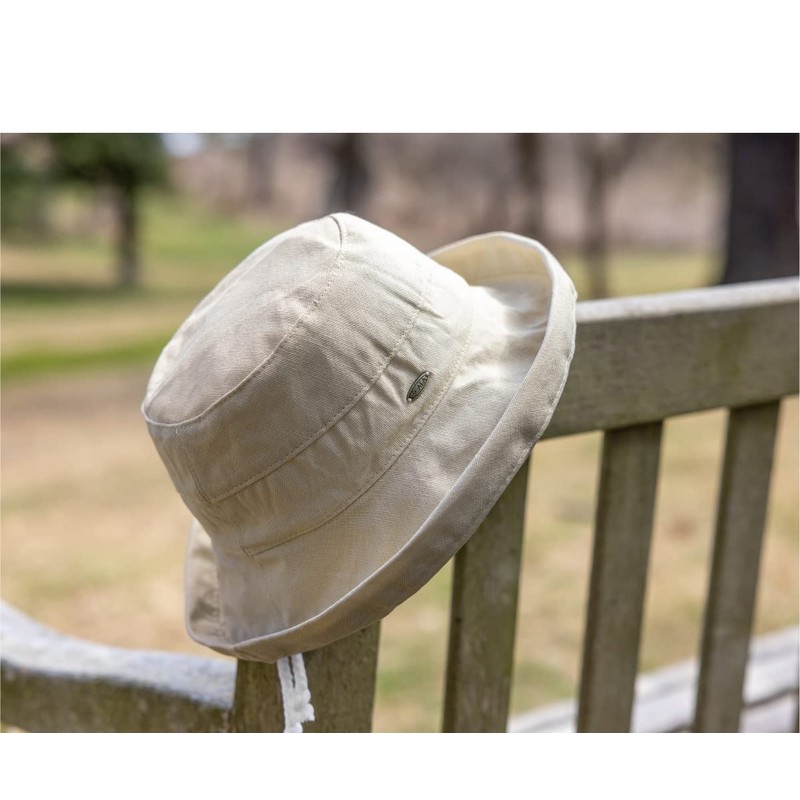 Scala Sombrero de algodón de ala Mediana para Mujer, Verde