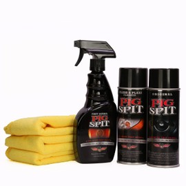 Pig Spit Detailer Combo Kit Includes Original, Glass and Plexi Cleaner, Fast Detail Spray with Microfiber Towels | Kit
