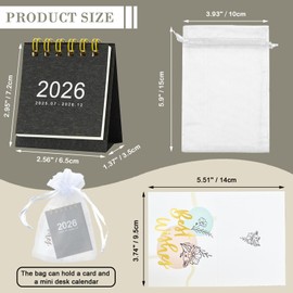 2026 Mini Desk Calendars 20 Pack with Gift Bags &Cards, Small Desktop Calendar 2026 Gifts Bulk for Home Team Friends Family Party, Christmas Gifts, Coworker Gifts, Employee Appreciation Gifts