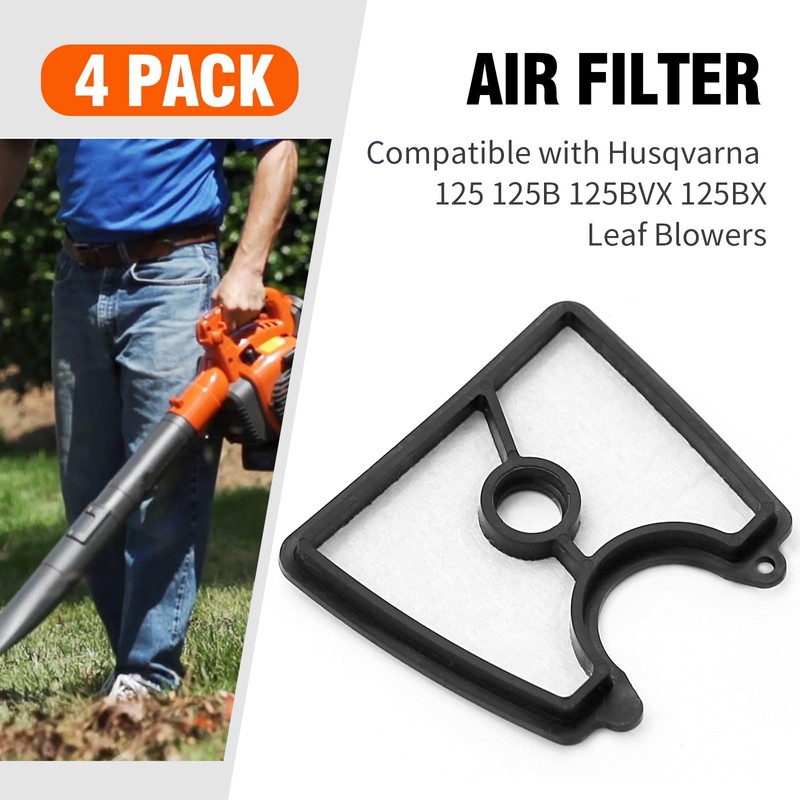 4pcs 545112101 Air Filter Replacement for Husqvarna Craftsman 125B 125BV