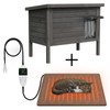 GDLF Outdoor Feral Cat House Heated Cat Shelter with 100%