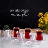 BullyBae Turkish Tea Glasses and Saucers Set (12 Pieces), Arabic