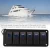 6 Gang Rocker Switch Panel Overcurrent Protection LED Blue Backlit